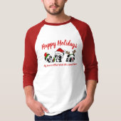 Personalisierte Weihnachten Pandas Raglan Sleeve T-Shirt (Vorderseite)