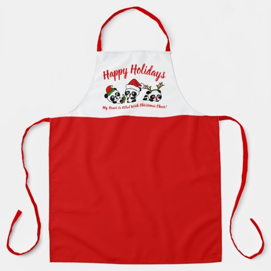 Personalisierte Weihnachten Pandas Schürze (Vorderseite)