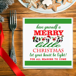 Personalisierte Weihnachten Pandas Serviette
