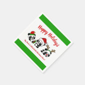 Personalisierte Weihnachten Pandas Serviette (Ecke)