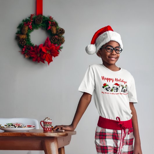 Personalisierte Weihnachten Pandas T-Shirt