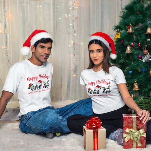 Personalisierte Weihnachten Pandas T-Shirt