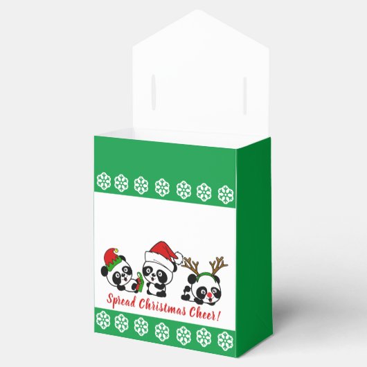 Personalisierte Weihnachten Pandas Weihnachten Geschenkschachtel (Geöffnet)
