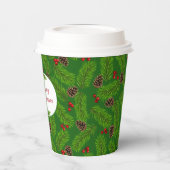Personalisierte Weihnachten Pinecones & Berries Pappbecher (Links)