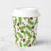 Personalisierte Weihnachten Pinecones & Berries Pappbecher (Rechts)