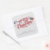 Personalisierte Weihnachten Quadratischer Aufkleber (Umschlag)