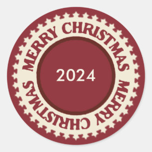Personalisierte Weihnachten Runder Aufkleber