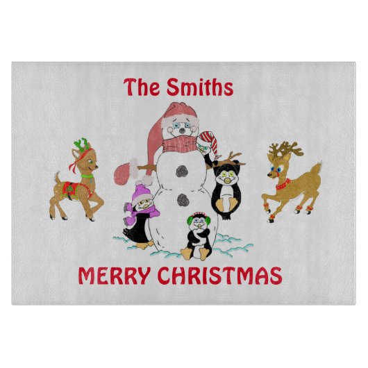 Personalisierte Weihnachten Schneidebrett (Vorderseite)