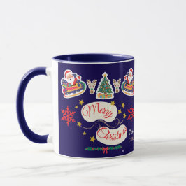 Personalisierte Weihnachten Tasse Santa Sleigh