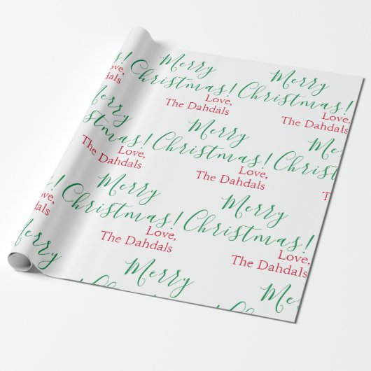 Personalisierte Weihnachten Traditionelles Rotes G Geschenkpapier (Ungerollt)