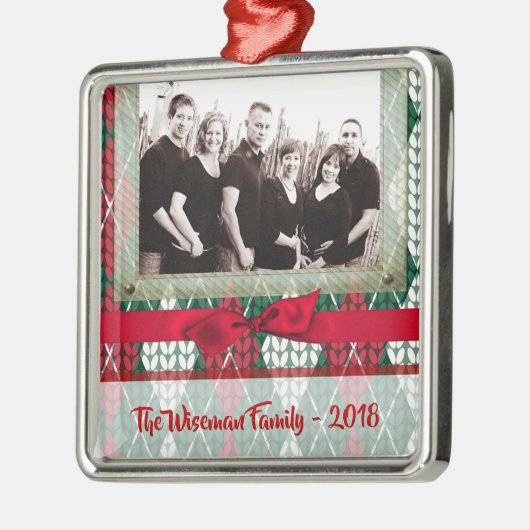 Personalisierte Weihnachten Ugly Sweater FOTO Orna Ornament Aus Metall (Links)