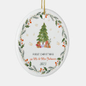 Personalisierte Weihnachten Verheiratet Keramik Ornament (Rechts)