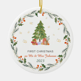 Personalisierte Weihnachten Verheiratet Keramik Ornament