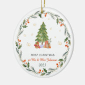 Personalisierte Weihnachten Verheiratet Keramik Ornament (Links)