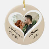 Personalisierte Weihnachten Verheiratet Keramik Ornament (Hinten)