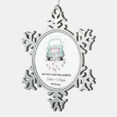 Personalisierte Weihnachten Verheiratet Schneeflocken Zinn-Ornament (Rechts)