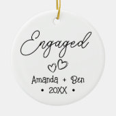 Personalisierte Weihnachten Verlobt Keramik Ornament (Vorne)