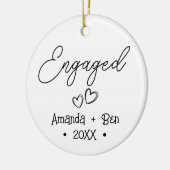 Personalisierte Weihnachten Verlobt Keramik Ornament (Links)