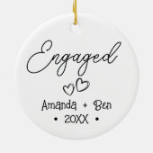 Personalisierte Weihnachten Verlobt Keramik Ornament (Hinten)