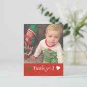 Personalisierte Weihnachten Vielen Dank Foto Postkarte (Stehend Vorderseite)