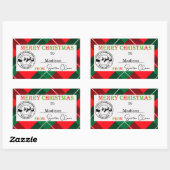 Personalisierte Weihnachten vom Weihnachtsmann Rechteckiger Aufkleber (Blatt)