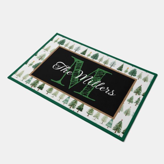 Personalisierte Weihnachten vor der Haustür Fußmatte (Schrägansicht)