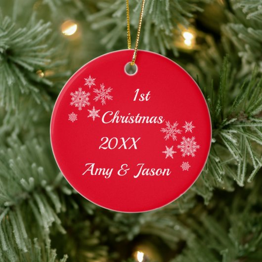 Personalisierte Weihnachten zusammen Keramik Ornament (Baum)