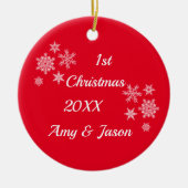 Personalisierte Weihnachten zusammen Keramik Ornament (Vorne)