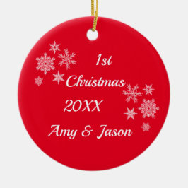 Personalisierte Weihnachten zusammen Keramik Ornament