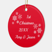 Personalisierte Weihnachten zusammen Keramik Ornament (Links)