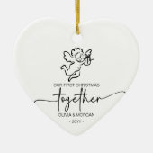 Personalisierte Weihnachten zusammen Names cupid Keramik Ornament (Vorne)