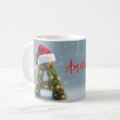 Personalisierte Weihnachts-Anfangsbuchstabe-Traget Kaffeetasse (Vorderseite Links)