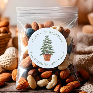 Personalisierte Weihnachts-Aufkleber Minimalistisc Runder Aufkleber