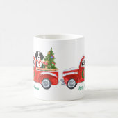 Personalisierte Weihnachts-Berner Hunde Red Truck Kaffeetasse (Mittel)