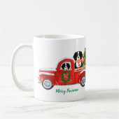 Personalisierte Weihnachts-Berner Hunde Red Truck Kaffeetasse (Links)