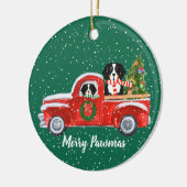 Personalisierte Weihnachts-Berner Hunde Red Truck Keramikornament (Links)