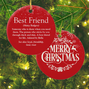 Personalisierte Weihnachts-Beste-Freund-Definition Keramik Ornament