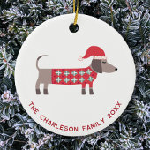 Personalisierte Weihnachts-Dackel Dog Spaß Keramik Ornament