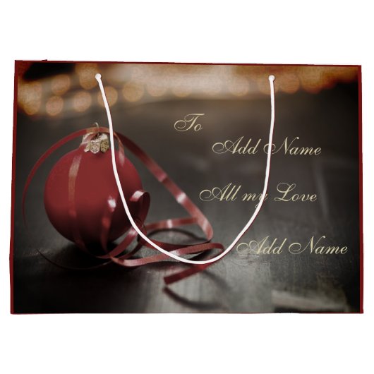 Personalisierte Weihnachts-Ehefrau-Design Große Geschenktüte (Rückseite)