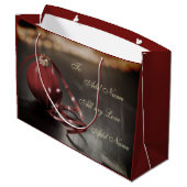 Personalisierte Weihnachts-Ehefrau-Design Große Geschenktüte (Rückseite Schrägansicht)