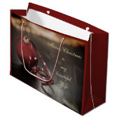 Personalisierte Weihnachts-Ehefrau-Design Große Geschenktüte (Vorderseite Schrägansicht)