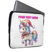 Personalisierte Weihnachts-Einhorn-Laptop-Tasche 1 Laptopschutzhülle (Vorne Rechts)