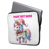 Personalisierte Weihnachts-Einhorn-Laptop-Tasche 1 Laptopschutzhülle (Vorderseite Links)