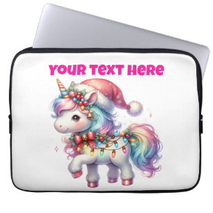 Personalisierte Weihnachts-Einhorn-Laptop-Tasche 1 Laptopschutzhülle