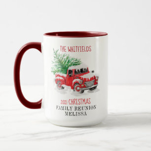 Personalisierte Weihnachts-Familientreffen-Roter L Tasse