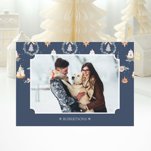 Personalisierte Weihnachts-Fotokarte mit Familienn Karte