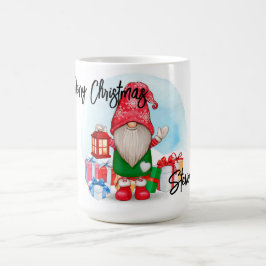 Personalisierte Weihnachts-Gnome-Kaffee-Tasse Kaffeetasse