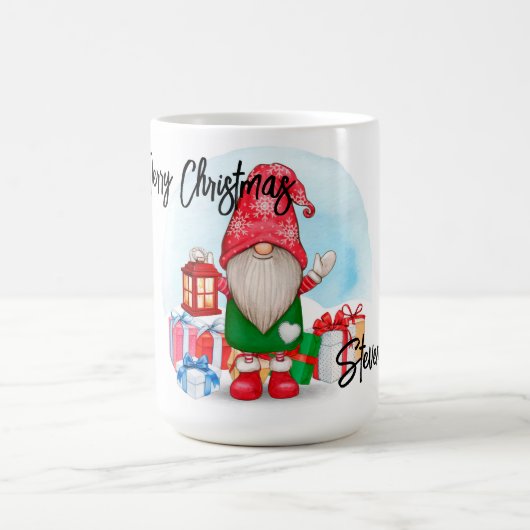 Personalisierte Weihnachts-Gnome-Kaffee-Tasse Kaffeetasse (Mittel)