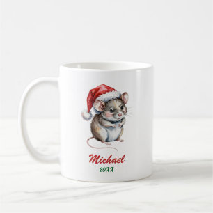 Personalisierte Weihnachts-Haustierratte mit Weihn Kaffeetasse