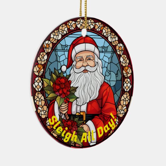 Personalisierte Weihnachts-Jingle Sleigh Der ganze Keramik Ornament (Rechts)